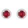 6mm Round Created Ruby And Created White Sapphire 10k White Gold Halo
Stud Earrings