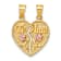 14K Yellow Gold With Rose Gold Accent Break Apart Heart With Te Amo And
Roses Pendant