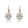 CZ Solitaire Drop Earrings In 14K Gold Over Brass