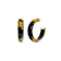 14K Yellow Gold Over Sterling Silver Small Gold Leaf Acrylic Hoops in Black