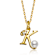 Initial K CZ And Pearl Pendant Necklace In 14K Gold Over Brass