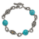 Sterling Silver with 14K Gold Over Sterling Silver Accent Oxidized
Reconstructed Turquoise Bracelet