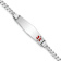Rhodium Over 14k White Gold Medical Soft Diamond Shape Red Enamel Flat
Curb Link ID Bracelet