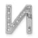 Rhodium Over 14K White Gold Diamond Letter N Initial Charm