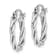 Rhodium Over Sterling Silver 2mm Twisted Hoop Earrings