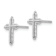 Rhodium Over 14k White Gold Polished and Textured Cross Stud Earrings