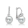 14KW  Earrings  0.10 ctw  Diamond  8.5mm Akoya Pearl