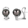 14KW 0.18 ctw  Diamond 9mm Tahitian Pearl Earrings