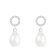 7.5-8mm White Cultured Freshwater Pearl Rhodium Over Sterling Silver Earrings