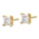 Princess Cut White Lab-Grown Diamond G-H SI 14k Yellow Gold 4-Prong Stud
Earrings 2.00ctw