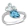 1.97ctw London Blue Topaz, Aquamarine And Diamond 14k White Gold Ring