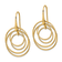 14k Yellow Gold Polished Circles Dangle Earrings