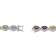 Multi-Color Multi-Gemstone Platinum Over Sterling Silver Bracelet