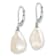 Rhodium Over Sterling Silver 13-15mm Keshi Freshwater Cultured Pearl
Leverback Earrings