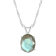 10x8mm Oval Labradorite Rhodium Over Sterling Silver Pendant With Chain