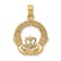 14k Yellow Gold Textured Claddagh pendant