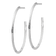 Rhodium Over 14K White Gold 1 3/4" Polished Knife Edge Oval Hoop Earrings