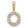 14K Yellow Gold Lab Grown Diamond Letter O Initial Pendant