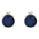 4mm Round Sapphire with Diamond Accents 14k Yellow Gold Stud Earrings