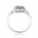 Blue Sapphire and Moissanite Sterling Silver Rectangle Cluster Ring