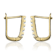 Pave CZ U-Hoop Earrings In 14K Gold Over Brass