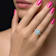 14K White Gold Aquamarine and Diamond Ring 1.05 ctw