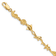 14k Yellow Gold Polished and Textured Ocean Motif Link Bracelet