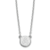 Rhodium Over Sterling Silver Tiny Circle Block Letter A  Initial Necklace
