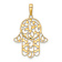 14K Two-tone Gold Diamond-Cut Fancy Hamsa Pendant