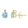 5mm Round Aquamarine with Diamond Accents 14k Yellow Gold Stud Earrings
