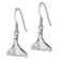 Rhodium Over Sterling Silver Polished Whale Tail Dangle Earrings
