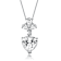 CZ Heart Pendant Necklace In Sterling Silver 16 Inch