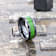 MATLAL Beveled Black Ceramic Ring with Emerald Green Carbon Fiber Inlay 8mm