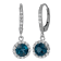 London Blue Topaz Sterling Silver Dangle Earrings 2.32ctw