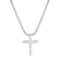 Men's Polished Cross Pendant With Chain In Stainless Steel
