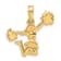 14k Yellow Gold Polished Cheerleader Pendant