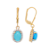 Turquoise And White Zircon Halo Dangle Earrings In 18K Gold Over
Sterling Silver 0.29ctw