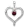 Rhodium Over 14k White Gold Garnet Heart Pendant