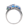 Multi-color Quartz, Blue Topaz and Green Nanocrystal Rhodium Over
Sterling Silver Ring