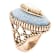 Barse Jewelry Denim Dreams White Mother of Pearl Golden Statement Ring