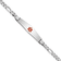 Rhodium Over 14k White Gold Medical Soft Diamond Shape Red Enamel Figaro
Link ID Bracelet