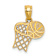 14k Yellow Gold Textured Basketball and Hoop Pendant