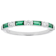 Emerald Color CZ And White CZ Band Ring In Sterling Silver
