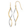 14k Yellow Gold and 14k White Gold Twisted Dangle Earrings