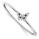 Rhodium Over 14k White Gold Sapphire and Diamond Butterfly Bangle