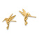 14k Yellow Gold Textured Hummingbird Stud Earrings