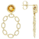 Golden Citrine And Link Earrings In 18K Gold Over Sterling Silver