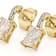 Diamond Simulant Rectangular Earrings In 18K Gold Over Sterling Silver
