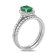 1.40ctw Emerald and Diamond Engagement Ring with Band Ring in 14k White Gold
