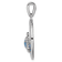 Rhodium Over Sterling Silver Blue Inlay Lab Created Opal Turtle Pendant